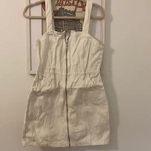 White Denim Overall Dress